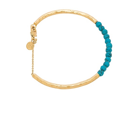 Gorjana NWT Power Gemstone Cuff Bracelet | Gold and Turquoise - Picture 5 of 9